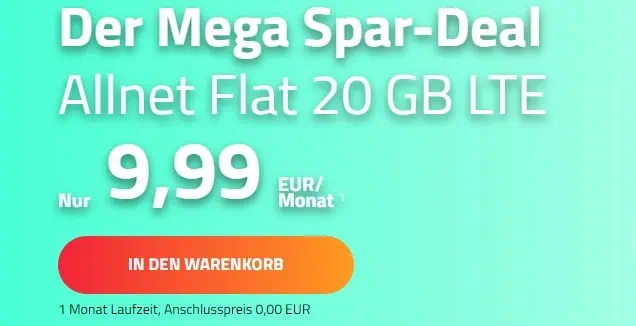 DR SIM Allnet Flat Tarife 20 GB Flat für 9 99 30 GB Flat für 14 99