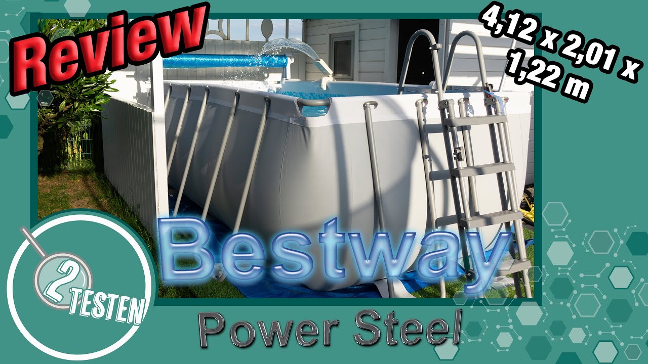 Bestway Power Steel Frame Pool 4,12 x 2,01 Review | Unboxing, Aufbau & Erklärungen | 2testen deutsch