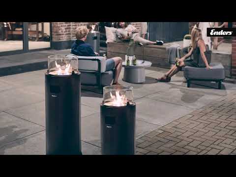 Enders NOVA LED BLACK/SILVER // Terrassenfeuer // Ambiente für Terrasse // ECO-Brenner