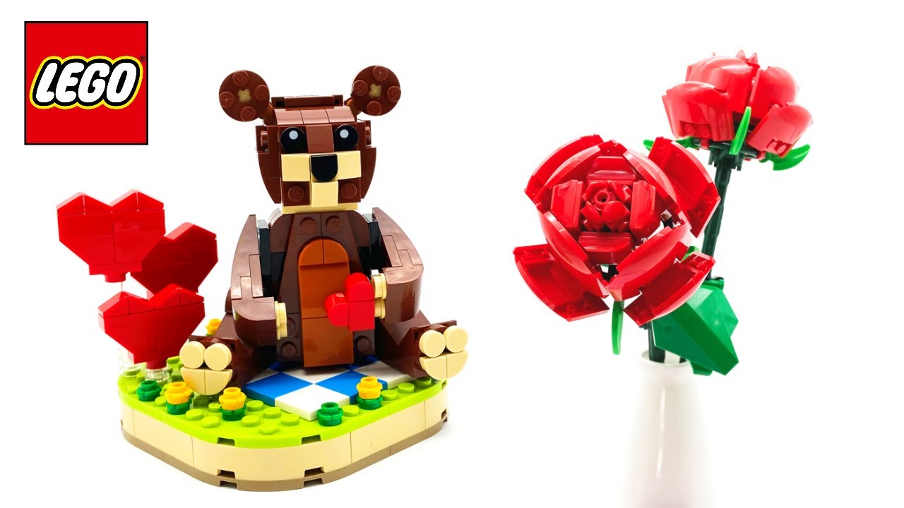 LEGO Valentinstag-Bär (40462) & Rosen (40460) - Speed build