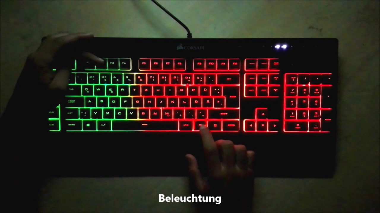 Corsair K55 Gaming-Tastatur Test - Beleuchtung und Sound