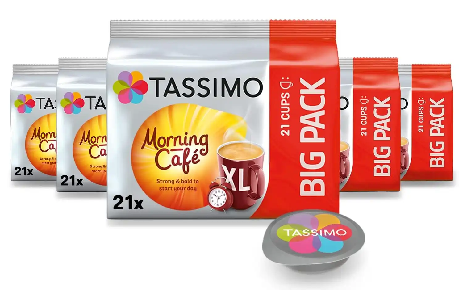 Tassimo Kapseln Morning Café 5er Pack (5×21 Kapseln) ab 17,95 € inkl. Prime-Versand