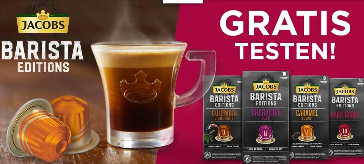Gratis Testen: Jacobs Barista Editions Gratis [100 % Cashback -maximal vier Produkte]