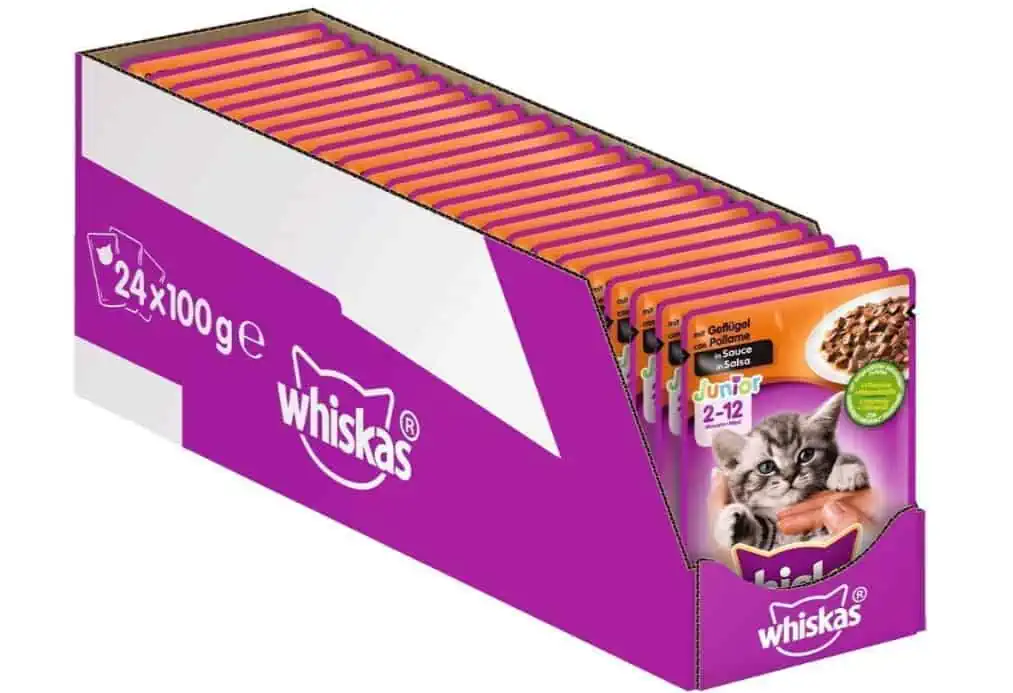 Whiskas Junior Geflügel in Sauce, 24×100 g ab 8,64 € (Prime) statt 18,19 €