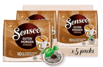 Senseo®-Pads-Guten-Morgen-Strong-XL-Kaffee-RA-zertifiziert-5-Packungen-x-10-Becherpads-Amazon-de-Lebensmittel-Getränke