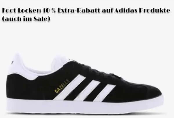 Foot Locker: 10 % Extra-Rabatt auf Adidas Produkte (auch im Sale)