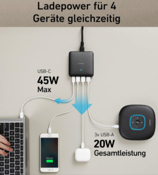 Anker-65W-4-Port-PIQ-3-0-GaN-Schnellladenetzteil-PowerPort-Atom-III-Ladegerät-45W-USB-C-Anschluss-Für-MacBook-Laptop-iPad-Pro-iPhone-15-Galaxy-Pixel-Amazon-de-Computer-Zubehör