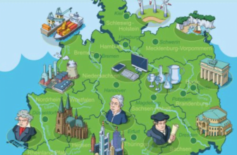 Deutschlandkarte für Kinder mit Willkommensgruss bpb de
