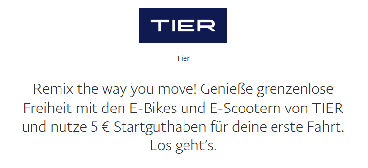5€ PayPal-Guthaben für Tier E-Bikes und E-Scooter 🛴 (gilt für Entriegelung + Fahrminuten)