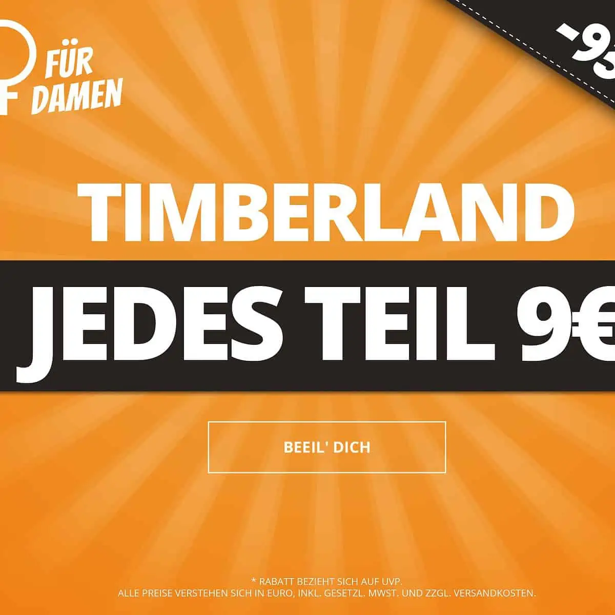 SportSpar Timberland Damen Sale: Jedes Teil 9 € zzgl. Versand mit bis zu 93 % Rabatt ggü den UVP
