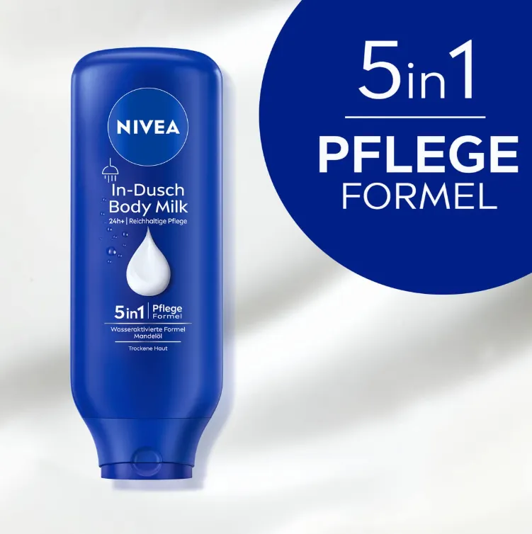 5 mal Nivea In-Dusch Body Milk im Doppelpack ab 13,91 € inkl. Prime-Versand (statt 22€€)