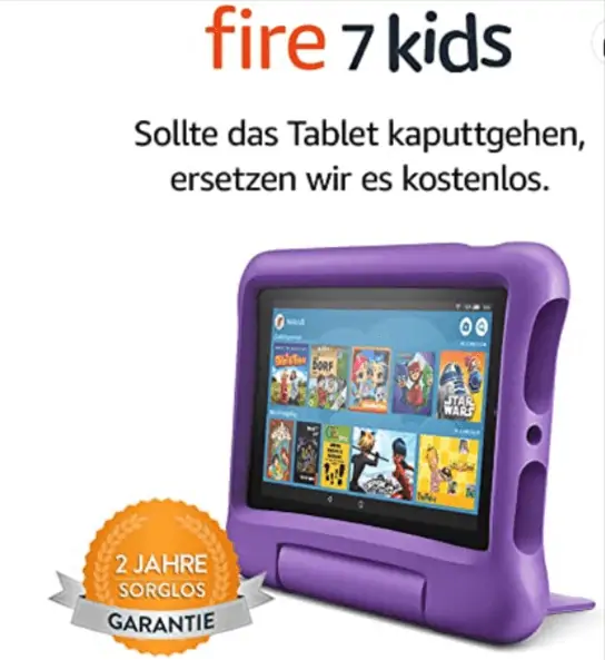 Amazon Fire Tablet 7 Kids Edition (2019) 16 GB Speicher, kindgerechte Hülle für 44,99 € (statt 65,94 €)
