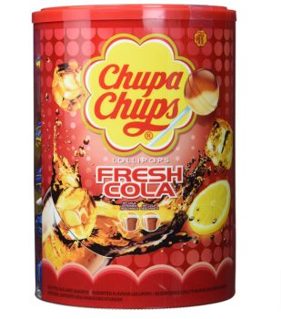 Chupa Chups Fresh Cola 100er Lolli Dose in den Geschmacksrichtungen Cola und Cola Zitrone Amazon de Lebensmittel Getraenke