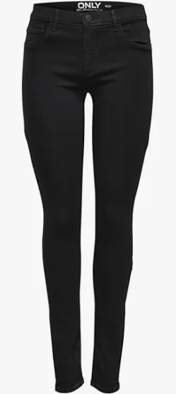 Only Female Skinny Fit Jeans Onlrain Reg Black Denim M 30