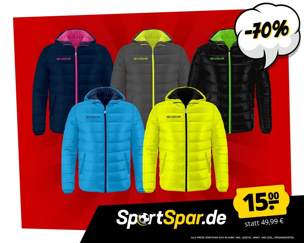 Givova Olanda Jacke (17 Farben, Gr. 4XS bis 4XL) für 19,95 € inkl. Versand