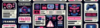 Collage von verschiedenen Online-Shop-Logos auf rotem Hintergrund