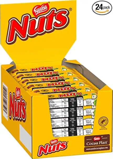 Nestlé NUTS Haselnuss Schokoriegel mit Karamellfüllung 24er Pack (24x42g) für 11,00 € inkl. Prime-Versand