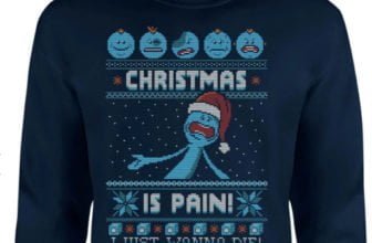 Rick and Morty Mr Meeseeks Pain Weihnachtspullover – Navy Clothing Zavvi de