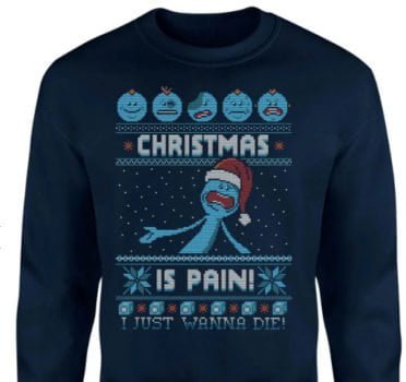 Rick and Morty Mr Meeseeks Pain Weihnachtspullover – Navy Clothing Zavvi de