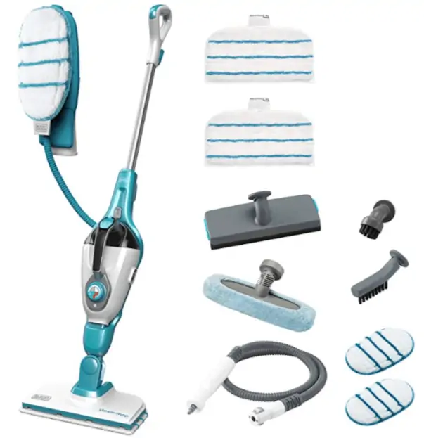 Amazon de Black Decker FSMH1351SM QS 9 in 1 Dampfbesen Steam mop mit Steamitt Dampfhandschuh inklusive Zubehoer 1300 W