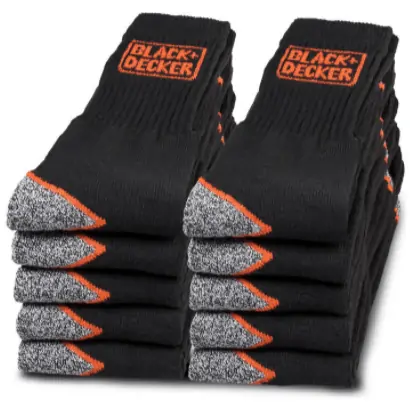 Black Decker 10er Pack Arbeitssocken Socken Herren