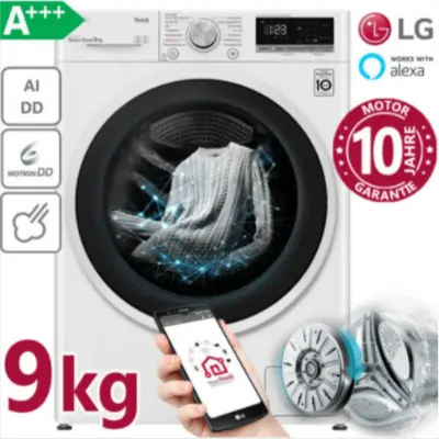 LG A Waschmaschine 9kg Frontlader 1400U min Dampf Inverter Direktantrieb Wifi eBay