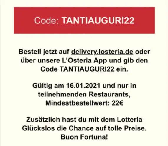 L‘Osteria 22 auf alles