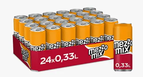 Mezzo Mix Einzigartiges Mischgetraenk aus Cola Orange in stylischen Dosen EINWEG Dose 24 x 330 ml Amazon de Lebensmittel Getraenke