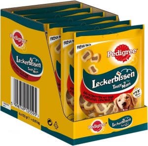 Pedigree Leckerbissen Kleine Hundesnacks Rind 6 X 155 G