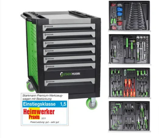STARKMANN Blackline Werkzeugwagen inklusive 599 Teilen Werkzeugset für 299,99€ inkl. Versand ( 498€)