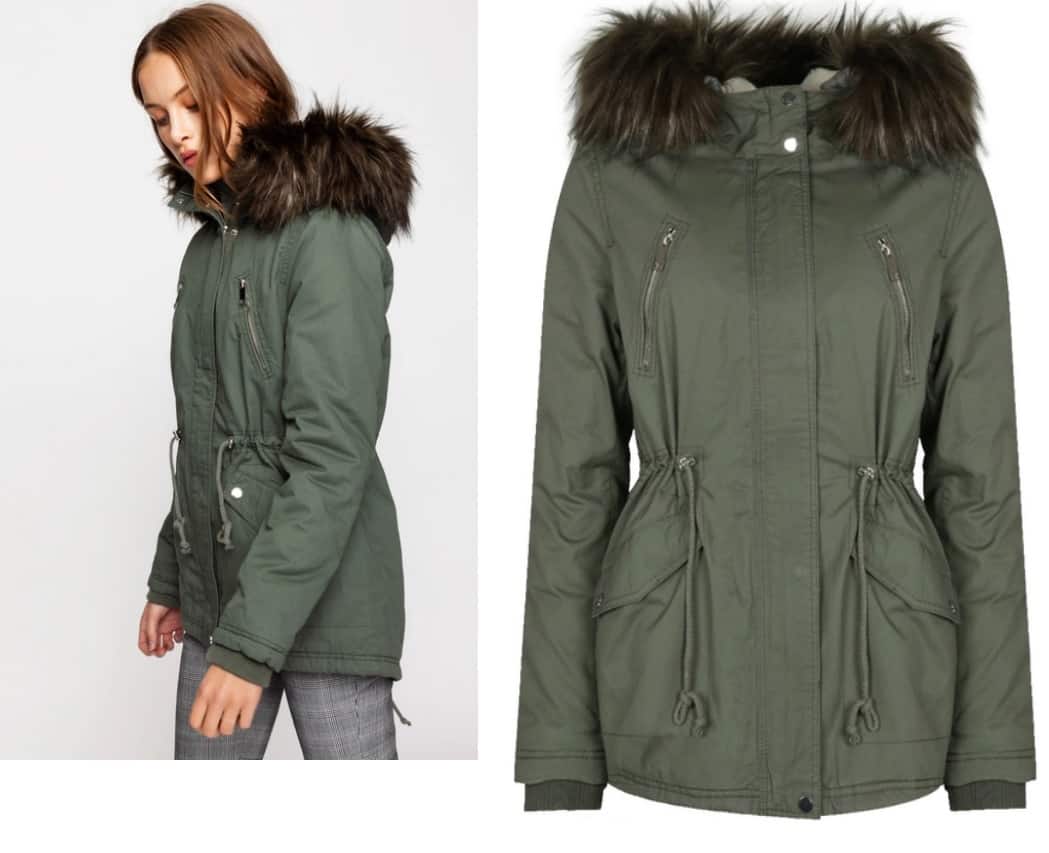 Tally Weijl Damen Khaki Parka Mit Kunstfellkapuze 2