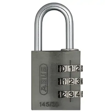 ABUS Zahlenschloss 145 30 Titanium Vorhaengeschloss aus massivem Aluminium mit individuell einstellbarem Zahlencode 46622 Level 3 Amazon de Baumarkt