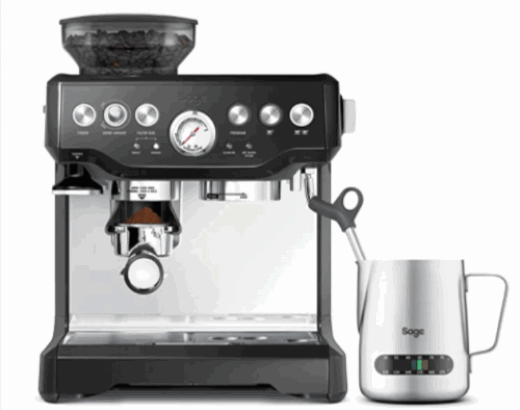 Amazon De Sage Appliances Ses875 The Barista Express Siebtraegermaschine Glaenzend Schwarz