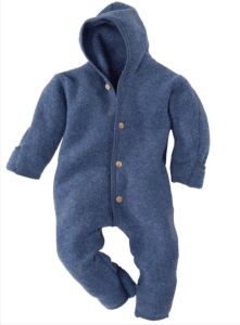 Baby Kapuzenoverall Aus Kbt Wollfleece