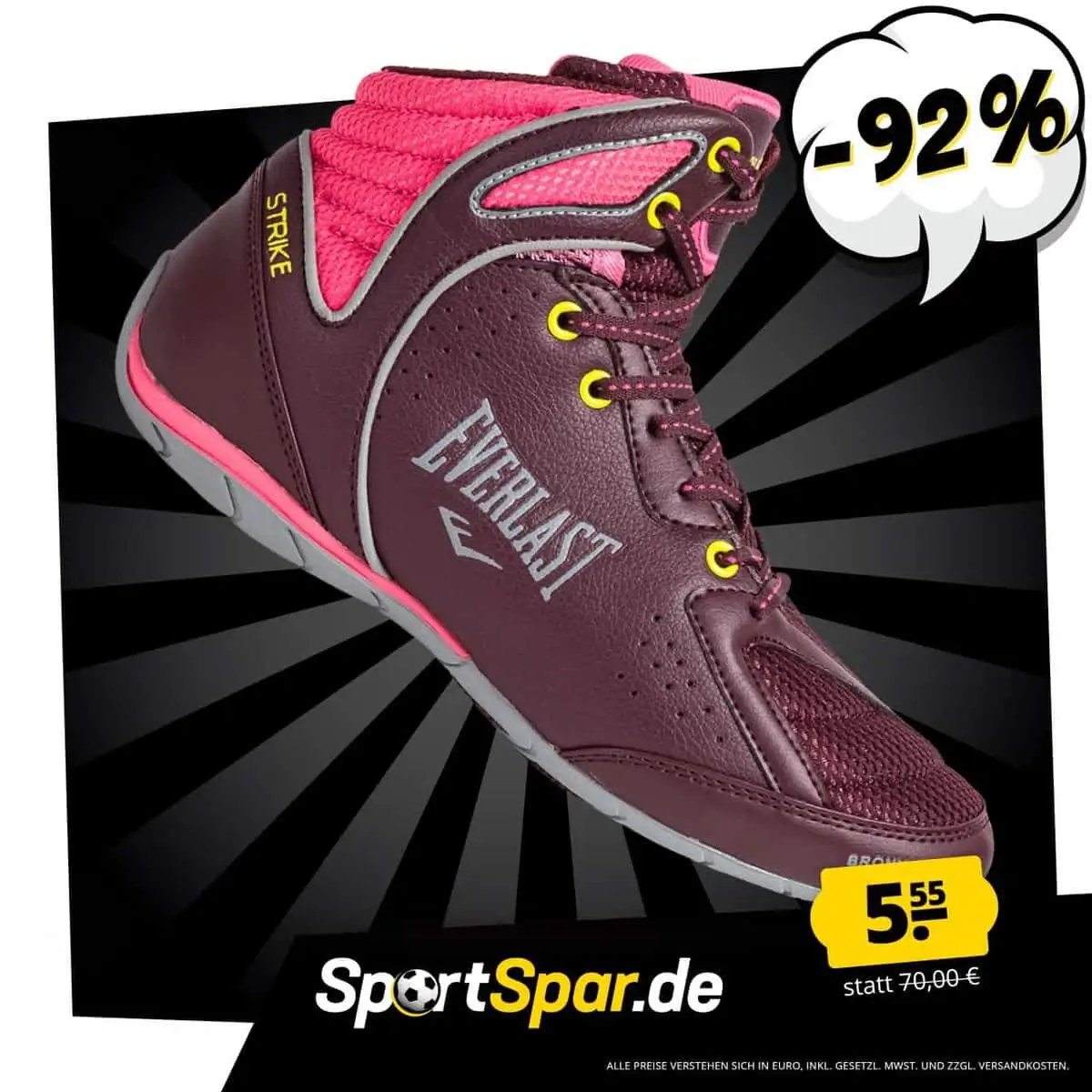 Everlast Strike Damen Boxschuhe (Größe 37 bis 39) für 5,55 € zzgl. 3,95 € Versand