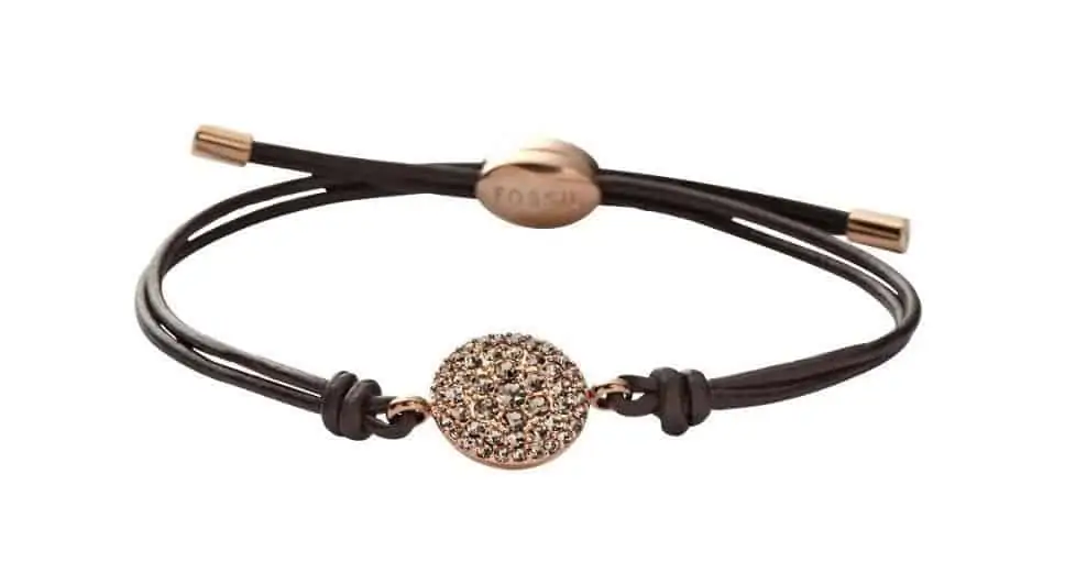 Fossil Damen Armband Scheibe mit Glitzer