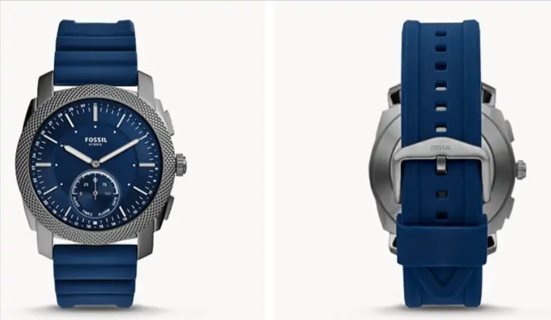 Fossil Hybrid Smartwatch Machine Navy Silicone FTW1195