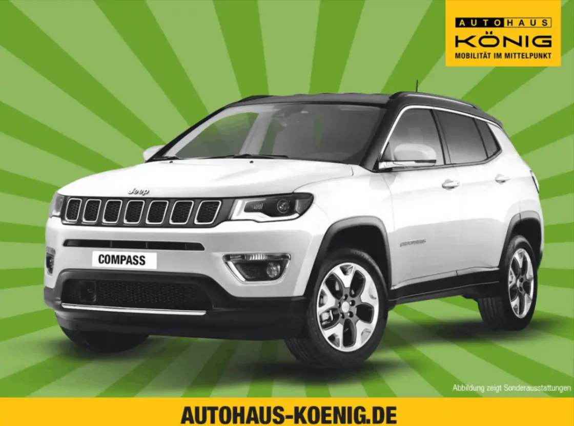 Jeep Compass Limited MultiAir Allrad mit 170 PS für 199,00 € brutto / Monat + einmalig 899,00 €  – LF 0,51 (Privat- und Gewerbeleasing)