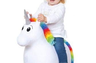 John 59042 Hop Huepftier Einhorn mit Plueschueberzug weiss Pluesch Amazon de Spielzeug
