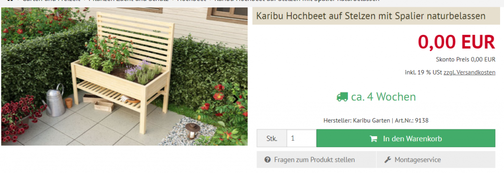 Karibu Hochbeet Auf Stelzen Mit Spalier Naturbelassen