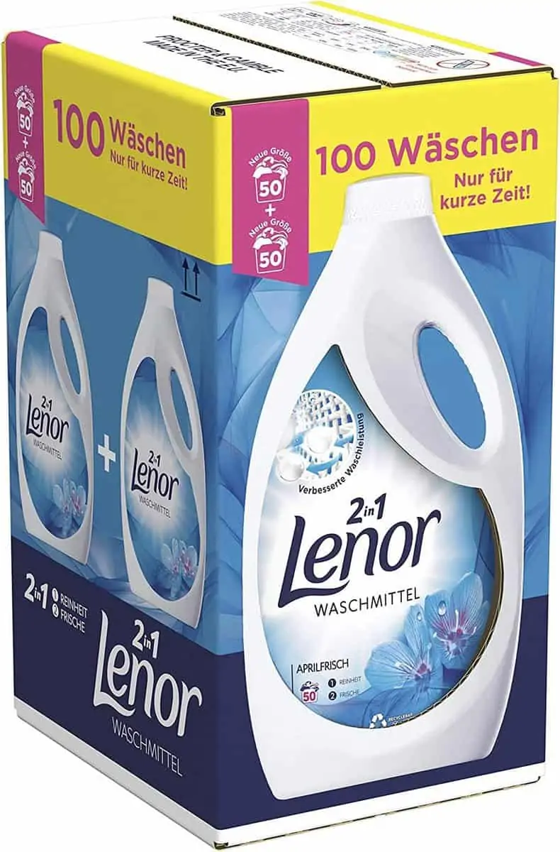 [VORBESTELLUNG ] Lenor Aprilfrisch mit Duft von Frühlingsblumen Flüssigwaschmittel (100 Waschladungen, 5.5 L) für 11,10 € inkl. Prime-Versand