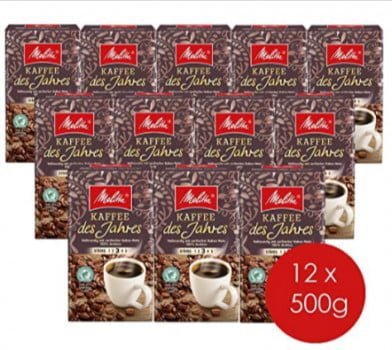 Melitta Gemahlener Roestkaffee Filterkaffee 100 Arabica Kaffee des Jahres 2020 vollmundig mit zartherber Kakao Note 12 x 500 g Amazon de Lebensmittel Getraenke