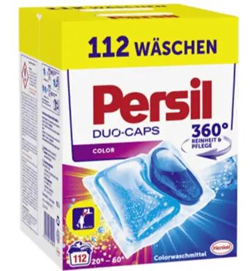 Persil Duo Caps Color Colorwaschmittel 112 2 x 56 Waschladungen mit Fleckenentfernung Leuchtkraft und hygienisch reine Waesche Amazon de Drogerie Koerperpflege