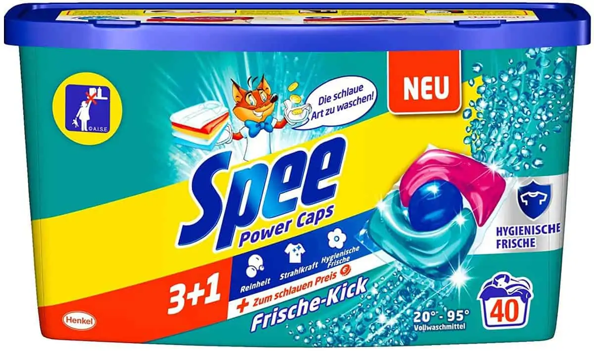 Spee Power Caps Frische-Kick 3+1 Vollwaschmittel (40 Waschladungen) ab 5,76 € inkl. Prime-Versand