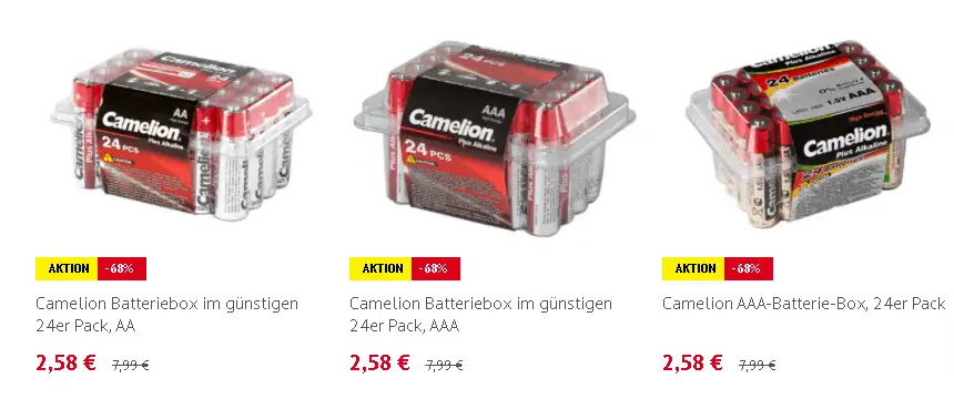 Suchergebnisse fuer Camelion Batteriebox im 24er Pack NKD