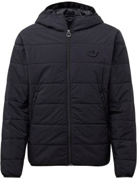 adidas originals lightweight zip through padded trefoil hoodie black ge1342