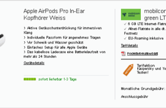 mobilcom debitel Telekom green LTE 6 GB Rabatt mit Apple AirPods Pro