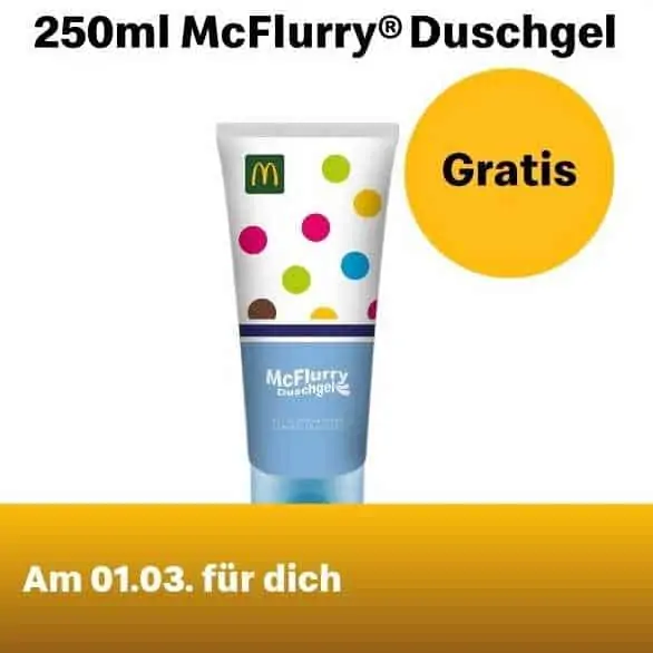 Gratis: McFlurry Duschgel  😱 (Mc Donalds App)