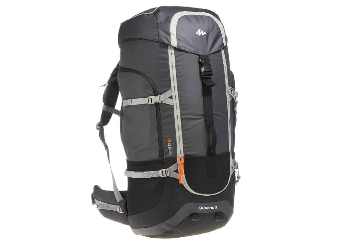 Backpacking Rucksack Forclaz 90 Liter Unisex Grau