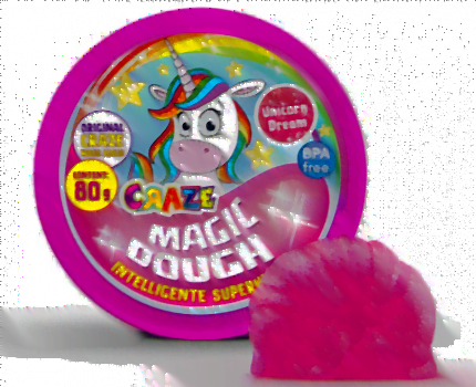 CRAZE Craze 58917 Superknete fuer Kinder Magic Dough Intelligente Knete Einhorn 80g in Dose BPA und glutenfrei